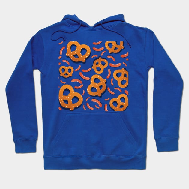 Pretzel and Sausage pattern Hoodie by FOGSJ